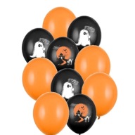 Oranžové čierne ghost balóny pre HALLOWEEN GHOST