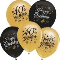 Narodeninové balóny 40 HAPPY BIRTHDAY dekorácia štyridsať party HEL 5 ks
