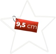 Kovová hviezda BIELA ​​9,5 cm drôtená obruč