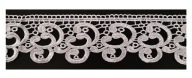 Guipure Lace Ozdobná stuha, biela, na závesy, 8 cm