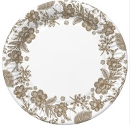 PAPIEROVÉ TANIERE 18CM 8KS BIELE ZLATÉ Kvetinové vzory párty narodeniny veľ