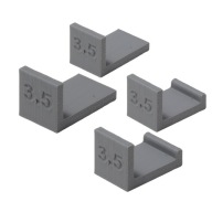 4 x Dištančné podložky na nastavenie čiel skriniek, 3,5 mm, 2 hrúbky