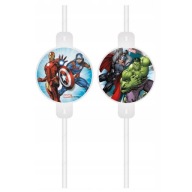 Papierové slamky s medailónmi Avengers, 4 kusy