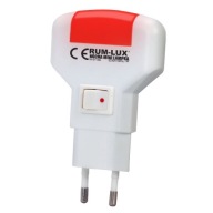 Horizontálna červená LED mini nočná lampa s kontaktom