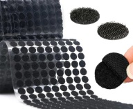 Samolepiace krúžky na suchý zips 10 mm 126 párov ČIERNA