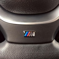 1ks BMW M-Power 3D logo chrómové nálepky na ráfiky kokpit volantu 18x10