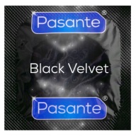 PASANTE BLACK VELVET 1 ks Klasické sexuálne kondómy v čiernej farbe