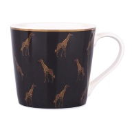 DARČEKOVÝ HRNČEK PORCELÁN ČIERNA ZLATÁ ŽIRAFA