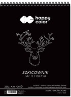 Špirálový skicár, čierny A4, 20 listov, 220g