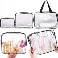 3V1 SET TRANSPARENTNÁ TURISTICKÁ CESTOVNÁ KOZMETICKÁ TAŠKA S KOZMETIKOU NA Zips
