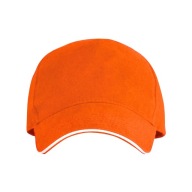 Päťdielna bavlnená unisex šiltovka, oranžová