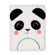 Zápisník Panda A5, 80 listov, mriežkovaný plyšový obal