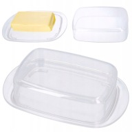 NÁDOBKA NA MASLO 18x11,5cm nádoba na maslo, biely plast, priehľadný kryt