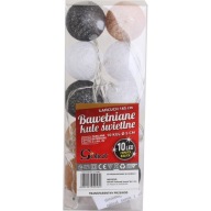 Bavlnené svetelné guličky 10LED 5 cm viacfarebné