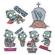 HALLOWEENSKÉ NÁLEPKY NA OKNO Zombie dekorácia 6 ks