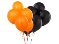 Halloweenske balóny čierne oranžové 10 ks 32 cm