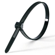 SILNÉ KLIPOVACIE VIAZAČKY KABELNÉ VIAZAČKY ČIERNE SVORKY 100 KS 3,6 X 150 mm