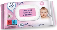 Vlhčené obrúsky Lula Baby Bavlnené Pop Up Click Top 50 kusov