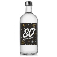 ETIKETY na fľašu ALKOHOL 80 NARODENINY čierna X5