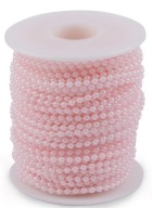 Perličky na šnúrke, 3 mm korálky, stuha