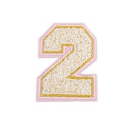 PATCH vyšívaný nápis s veľkým číslom 2 DWA