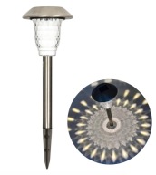Solárna záhradná lampa CRYSTALS, LED osvetlenie chodníka, strieborná, MK