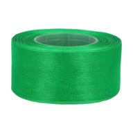 ŠIFÓNOVÁ STUHA ZELENÁ POLYESTER ORGANZOVÁ STUHA 40mm 3107