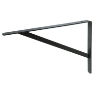 Čierna podpera police 40 cm, podperný držiak na drevenú policu, silné loft