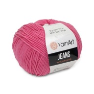 50g priadza, 55% bavlna 45% akryl, YarnArt Jeans intenzívna ružová 42