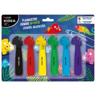 Fixky KIDEA Jumbo s figúrkou 6 farieb Dinosaury s pohodlným úchopom