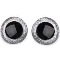 GLITTER SILVER MASCOT EYES 40mm MEDVEĎ