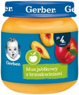 GERBER dezert jablková pena s broskyňami 125 g