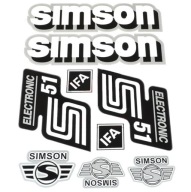 Elektronické nálepky Simson S51 strieborné v2