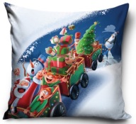 Obliečka na vankúš 40x40 Vianočný Jasiek Santa Claus na saniach škriatok soba