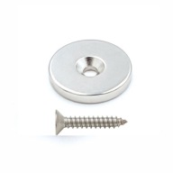 NEODYMOVÝ MAGNET S OTVOROM na skrutku 20x3 mm, okrúhly, valcový, HUNTER