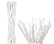 Ekologické jednorázové papierové slamky 6x197mm biele 250 ks