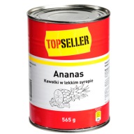 1x 565g TOPSELLER Kúsky ananásu v light sirupe