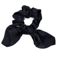 RUB NA VLASY, čierna ŠÁLKA, scrunchie, FROTÉ