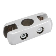 Dvojitý tanierový alebo sklenený konektor Fi 25mm Chrome