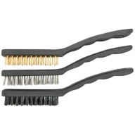 Vorel kefy Mosadz oceľ Nylon na čistenie 170 mm Sada 3 ks.