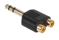 Adaptér 6.3 stereo jack / 2x RCA zásuvka (3037