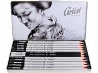 COLORINO Artist Sada ceruzky na kreslenie UHLÍM 12 kusov ceruzka 4H 2H 8B