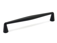 MATNÁ ČIERNA KOVOVÁ NÁBYTKOVÁ RUČKA, ZAOBLÁ LINEA 160 MM / 172 MM