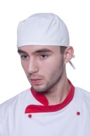 Catering a lekárska čiapka viazaná biela unisex vysoká kvalita BIA