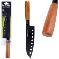 Kuchynský nôž z čiernej ocele SANTOKU na sekanie NATURE