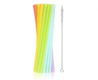 OPÄTOVNE POUŽITEĽNÉ PLASTOVÉ SLAMKY - 17 KS + KEFA 9cm x 240mm - GODAN