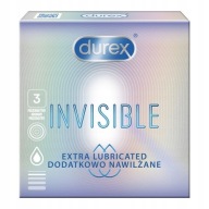 Durex Invisible LUBE kondómy extra zvlhčené tenké steny 3 ks.