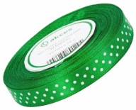 STUHA STUHA STUHA STUHA SATÉNOVÁ ZELENÁ STUHA S BODKAMI 23M x 1,2cm