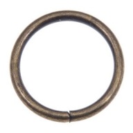 KOVOVÝ Prsteň 25 mm STARÝ ZLATÝ