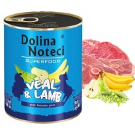 DOLINA NOTECI SUPERFOOD Krmivo pre psov Jahňacie mäso 800g